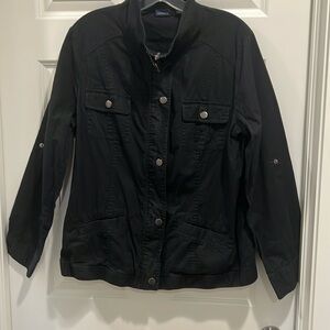 Westbound, black lightweight jacket. 100% cotton size large.